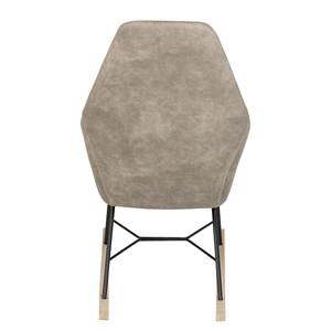 Rocking chair Kumia I Aspect cuir vieilli - Gris