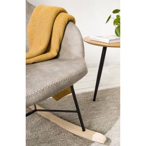 Rocking chair Kumia I Aspect cuir vieilli - Gris
