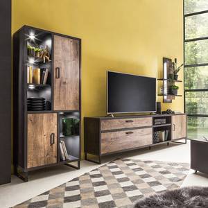 Open wandkast Hixson Barrique eikenhouten look/zwart