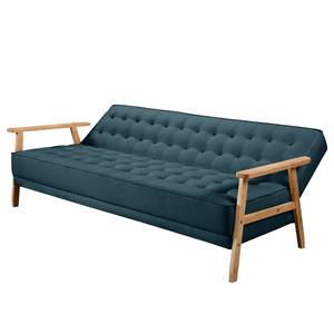 Slaapbank MID CENTURY Platweefsel Sura: Marineblauw