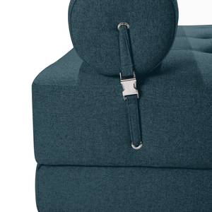 Chaise longue Tavani (met slaapfunctie) vlakweefsel - Platweefsel Sura: Marineblauw