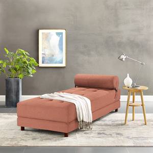 Chaise longue Tavani (met slaapfunctie) vlakweefsel - Platweefsel Sura: Koraal