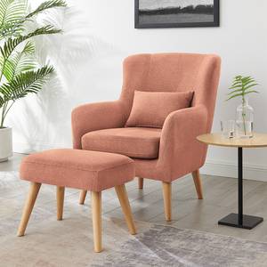 Fauteuil Ribolt Tissage à plat - Tissu Sura: Corail