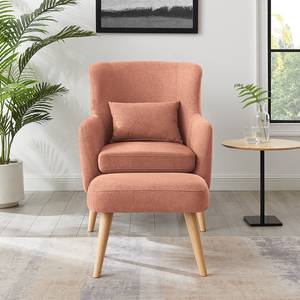 Fauteuil Ribolt Tissage à plat - Tissu Sura: Corail