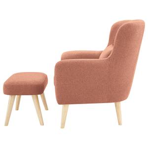 Fauteuil Ribolt Tissage à plat - Tissu Sura: Corail