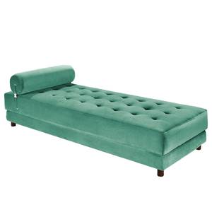 Chaise longue Tavani (met slaapfunctie) fluweel - Velours Fosca: Mintgroen