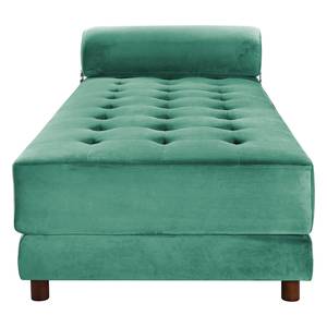 Chaise longue Tavani (met slaapfunctie) fluweel - Velours Fosca: Mintgroen