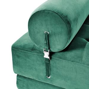 Chaise longue Tavani (met slaapfunctie) fluweel - Velours Fosca: Mintgroen