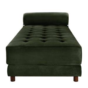 Chaise longue Tavani (met slaapfunctie) fluweel - Velours Deja: Donkergroen