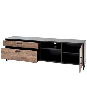 Tv-meubel Hixson II Barrique eikenhouten look/zwart