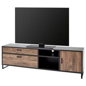 Tv-meubel Hixson II Barrique eikenhouten look/zwart