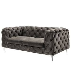 Sofa Leominster II (2-Sitzer) Samt - Samt Fosca: Dunkelgrau