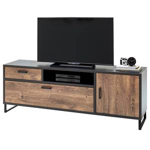 Tv-meubel Hixson I Barrique eikenhouten look/zwart