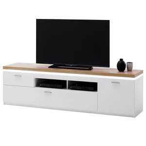 Tv-meubel Mundai Incl. verlichting - wit/Wotan eikenhouten look - Breedte: 196 cm