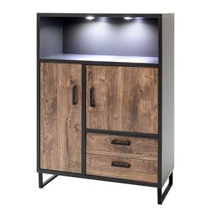 Highboard Hixson Barrique eikenhouten look/zwart