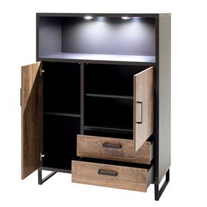 Highboard Hixson Eiche Barrique Dekor / Schwarz