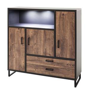 Credenza Hixson Effetto quercia barrique / Nero