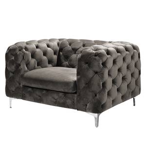 Fauteuil Leominster III fluweel - Donkergrijs