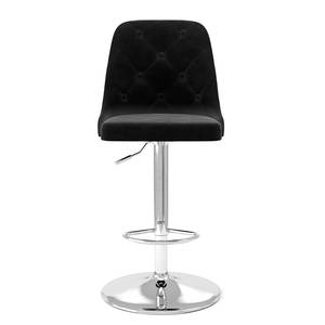 Chaises de bar Lux II (lot de 2) Velours / Métal - Tissu Vika : Noir - Argenté