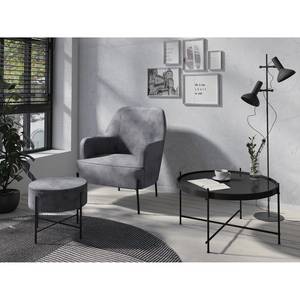 Fauteuil Bohemia grijs - Zonder hocker - Velours