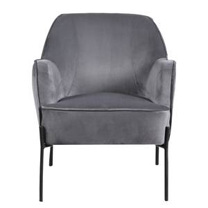 Fauteuil Bohemia grijs - Zonder hocker - Velours