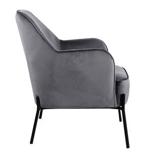 Fauteuil Bohemia grijs - Zonder hocker - Velours