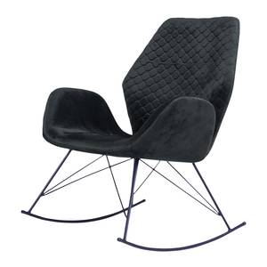 Schommelfauteuil Bluemont fluweel - zwart - Velours