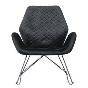 Schommelfauteuil Bluemont fluweel - zwart - Velours