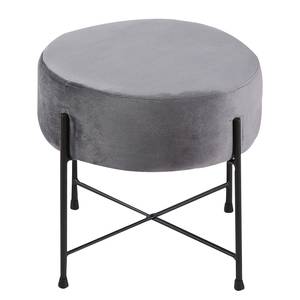 Gestoffeerde hocker Bohemia fluweel - grijs - Velours