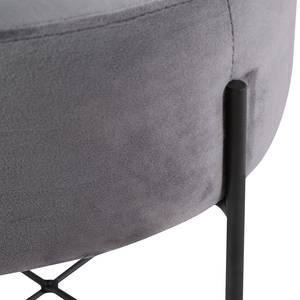 Gestoffeerde hocker Bohemia fluweel - grijs - Velours