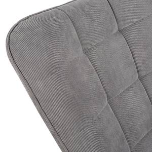 Fauteuil Bixby Velours côtelé - Gris - Avec repose-pieds - Velours côtelé