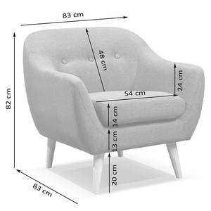 Fauteuil Bosley Tissu - Gris foncé