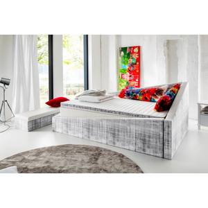 Lit boxspring Crooked Blanc / Gris - 120 x 200cm