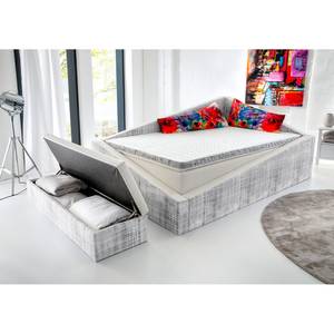 Boxspring Crooked Wit/grijs - 120 x 200cm