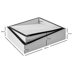 Boxspring Crooked Wit/grijs - 120 x 200cm