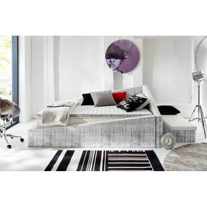 Lit boxspring Crooked Blanc / Gris - 180 x 200cm