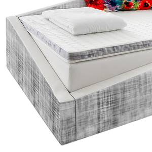 Lit boxspring Crooked Blanc / Gris - 180 x 200cm