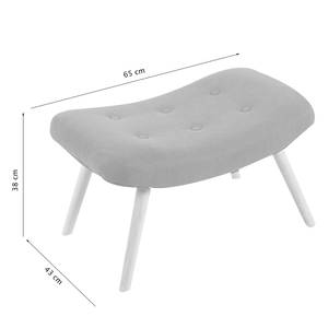 Fauteuil Kausala geweven stof - Met hocker