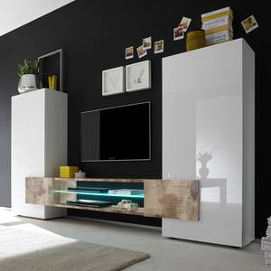 Meubles TV muraux Incastro II Blanc brillant / Mat beige clair