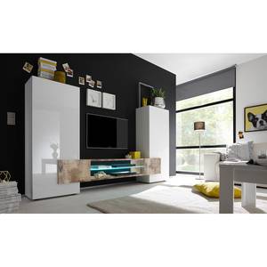 Meubles TV muraux Incastro II Blanc brillant / Mat beige clair