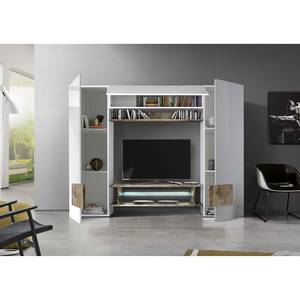 Meubles TV muraux Incastro I Blanc brillant / Mat beige clair