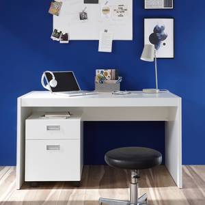 Schreibtisch Alaska Weiß - Holzwerkstoff - 135 x 75 x 70 cm