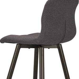 Chaise de bar Nauvoo II (lot de 2) Tissu / Acier - Anthracite / Noir