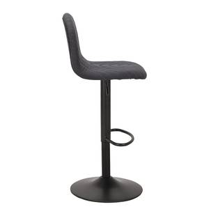 Chaises de bar Jenkins (lot de 2) Tissu / Métal - Chêne - Anthracite - Noir