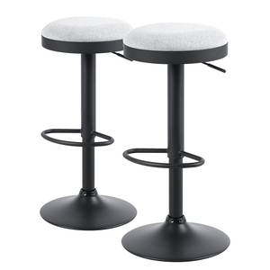 Tabouret de bar Moita (lot de 2) Tissu / Acier - Gris clair / Noir