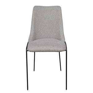 Chaises capitonnées Crovie (lot de 2) Tissu / Acier - Gris clair / Noir