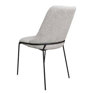 Gestoffeerde stoelen Crovie (set van 2) geweven stof/staal - lichtgrijs/zwart