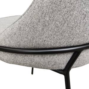 Chaises capitonnées Crovie (lot de 2) Tissu / Acier - Gris clair / Noir