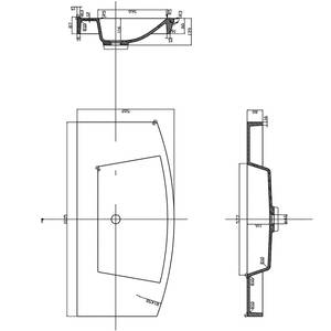 Badkamerset Luna III (3-delig) inclusief verlichting - Hoogglans wit - Breedte: 135 cm