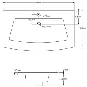 Badezimmerset Luna III (3-teilig) Inklusive Beleuchtung - Eiche Hell Dekor - Breite: 117 cm